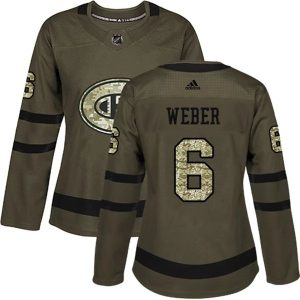 Damen Montreal Canadiens Trikot Shea Weber 6 Camo Grün Authentic